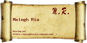 Melegh Ria névjegykártya